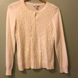 Ann Taylor LOFT Spring Cream Lace Cardigan 💗